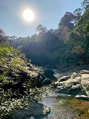 Walking to the waterfall