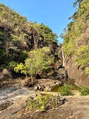 Walking to the waterfall